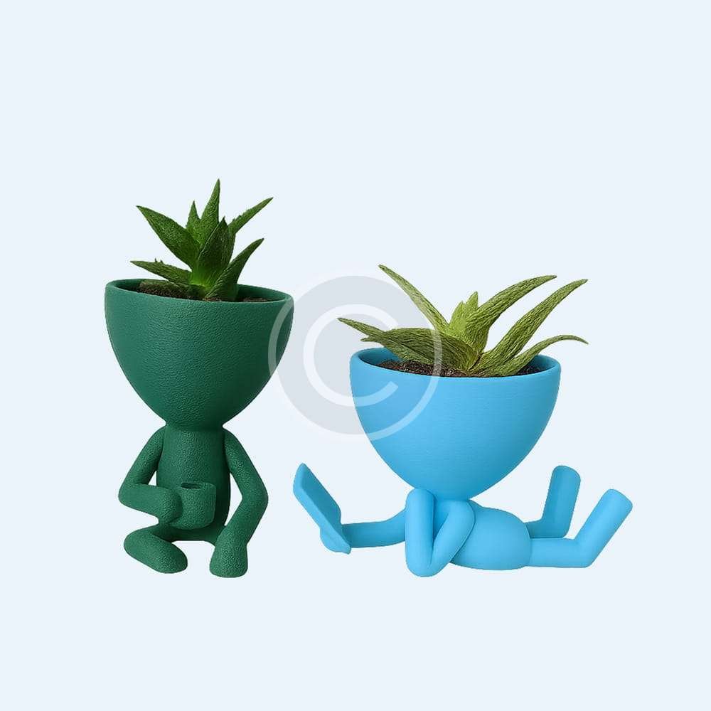 Playful character plant pots - Set of 2 - Imagen 2