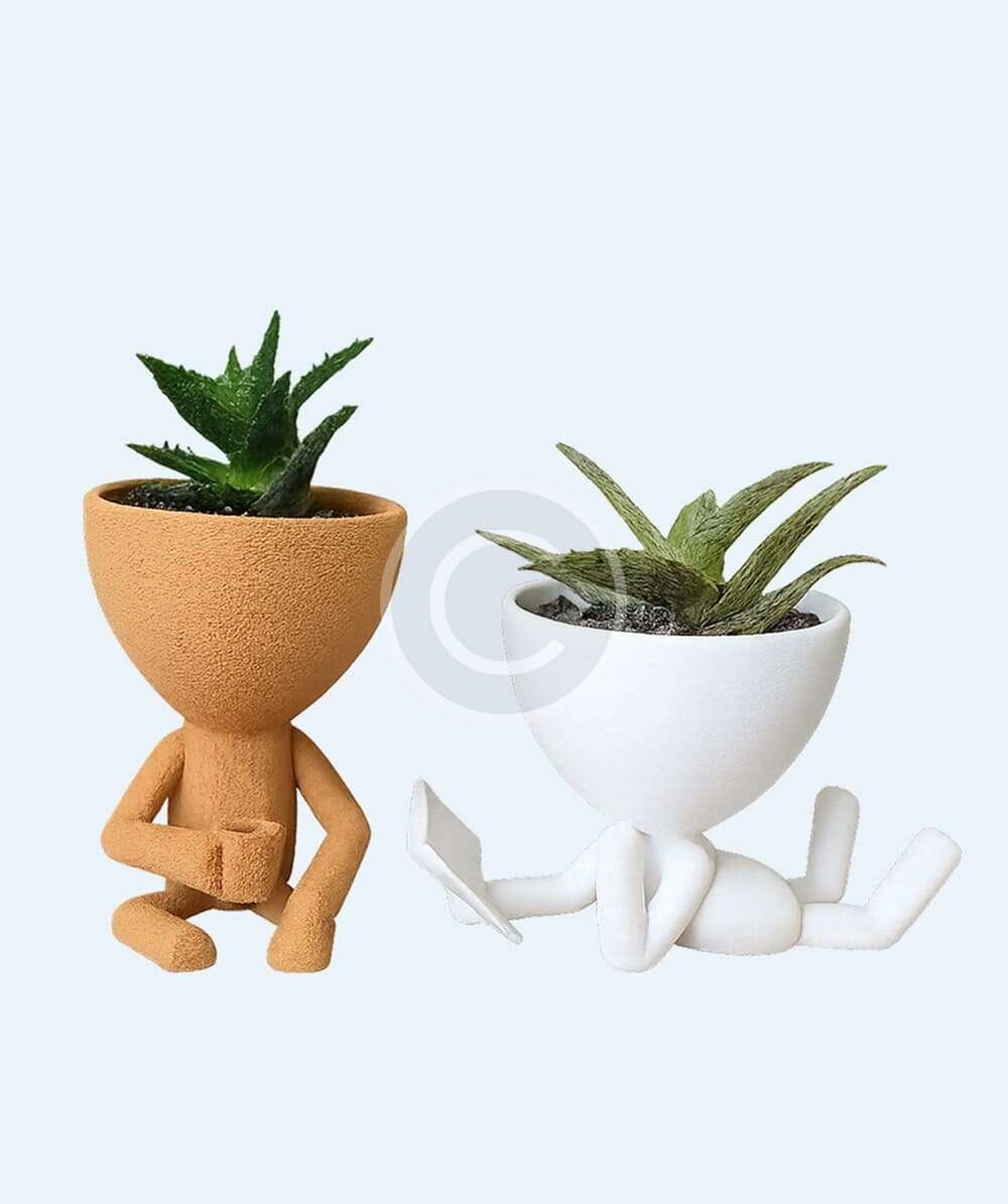 Playful character plant pots - Set of 2
